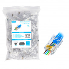 RJ45-PT-3U-6 EVO Коннектор UTP 3U Pass-Through (100 штук в упаковке)